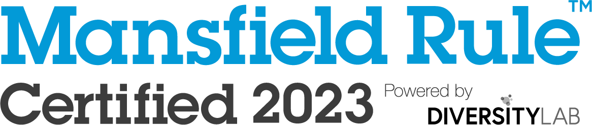 Mansfield Rule Certified 2023 Powered by Diversity Lab